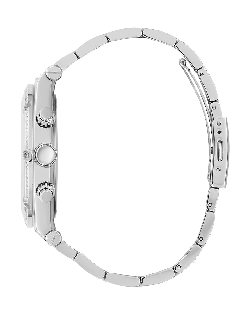 Shop Guess Continental Silver Dial Silver Steel Strap Watch for Men - GW0261G1 in USA