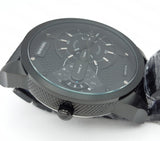 Diesel Mini Daddy Dual Time Black Dial Black Stainless Steel Strap Watch For Men - DZ7316
