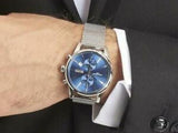 Hugo Boss Jet Blue Dial Silver Mesh Bracelet Watch for Men - 1513441 Buy Now By Hugo Boss