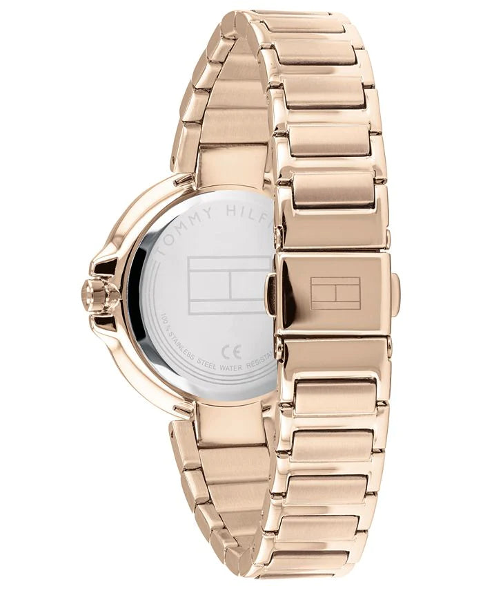 Shop Tommy Hilfiger Angela Quartz White Dial Rose Gold Steel Strap Watch for Women - 1782124 in USA