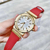 Versace Greca Silver Dial Red Leather Strap Watch for Women - VEVH00420 Buy Now By Versace