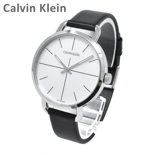 Calvin Klein Evan White Dial Black Leather Strap Watch for Women - K7B231CY Buy Now By Calvin Klein