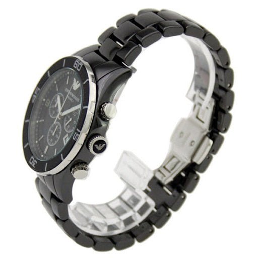 Emporio Armani Black Ceramic Chronograph Black Dial Watch For Men - AR1421 Buy Now By Emporio Armani