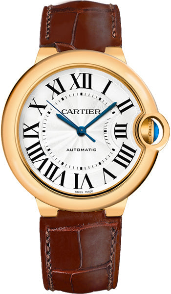 Cartier Ballon Bleu De Cartier Silver Dial Brown Leather Strap Watch for Women - W6900356