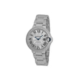 Shop Cartier Ballon Bleu De Cartier Diamonds Silver Dial Silver Steel Strap Watch for Women - WE902035 in USA