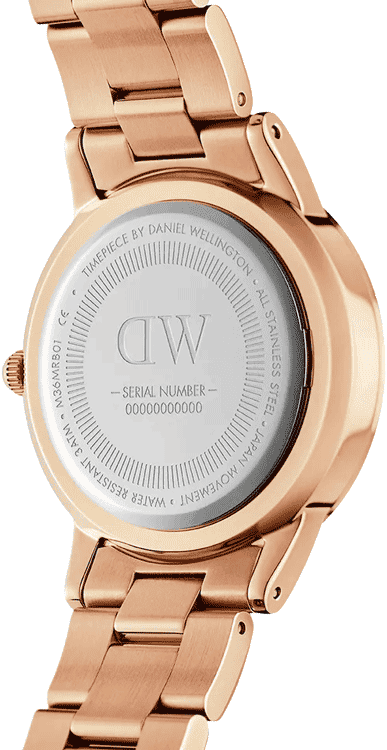 Daniel Wellington Iconic Link Black Dial Rose Gold Steel Strap Watch for Women - DW00100212 Buy Now By Daniel Wellington