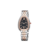 Bvlgari Serpenti Seduttori Diamonds Black Dial Two Tone Steel Strap Watch for Women - SERPENTI103450