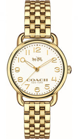 Coach Delancey White Dial Gold Steel Strap Watch for Women - 14502241 Buy Now By Coach