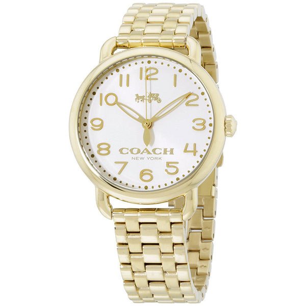 Coach Delancey Classic White Dial Gold Steel Strap Watch for Women - 14502261 Buy Now By Coach