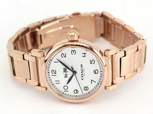 Coach Madison White Dial Rose Gold Steel Strap Watch for Women - 14502395 Buy Now By Coach