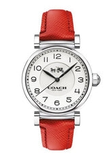 Coach Madison White Dial Red Leather Strap Watch for Women - 14502407 Buy Now By Coach