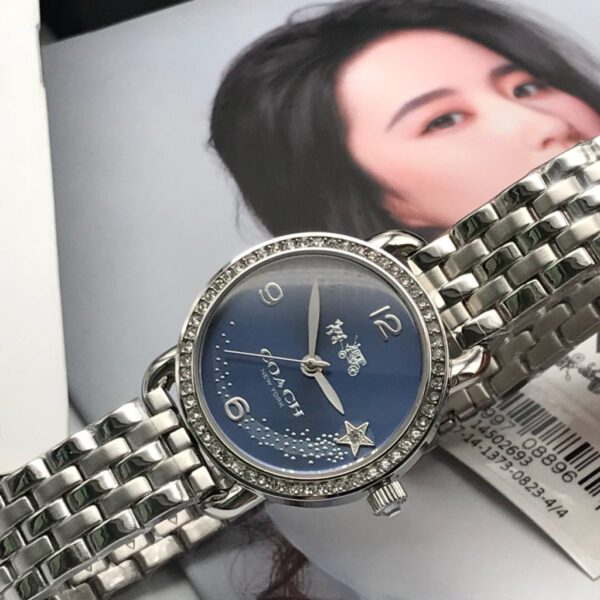Coach Glitz Blue Dial Silver Steel Strap Watch for Women - 14502693 Buy Now By Coach