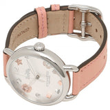 Shop Coach Tatum White Dial Pink Leather Strap Watch For Women - 14502799 in USA