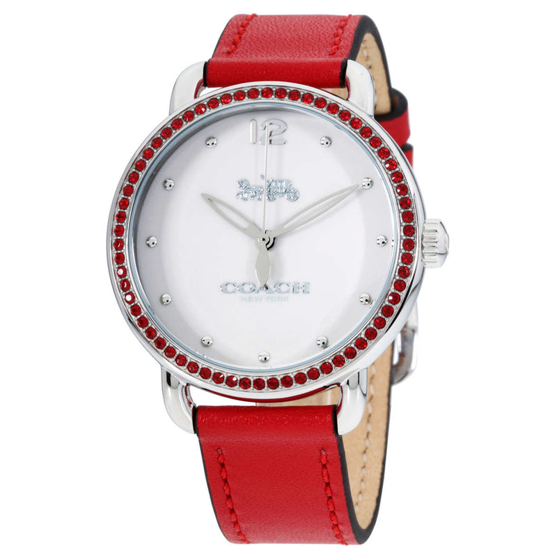 Coach Delancey White Dial Red Leather Strap Watch for Women - 14502878 Buy Now By Coach