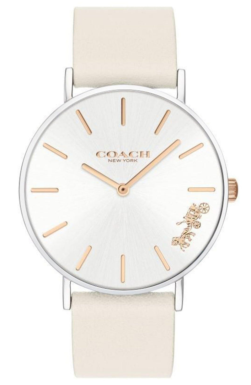 Coach Perry White Dial White Leather Strap Watch for Women - 14503117 Buy Now By Coach