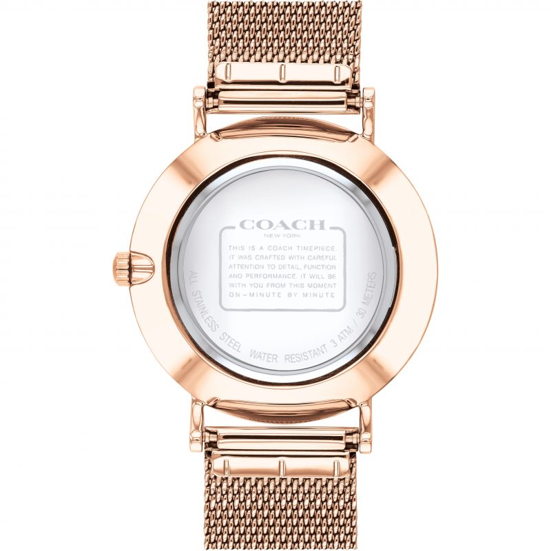 Coach Perry White Rose Gold Mesh Bracelet Watch for Women - 14503126 Buy Now By Coach