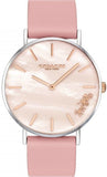 Coach Perry Mother of Pearl Pink Dial Pink Leather Strap Watch for Women - 14503244