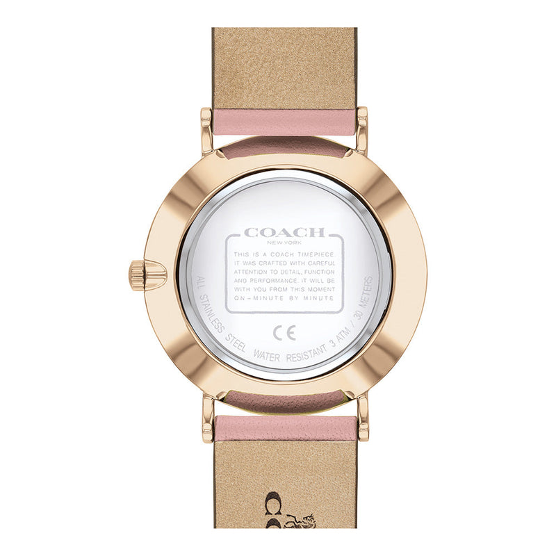 Coach Delancey Gold Dial Pink Leather Strap Watch for Women - 14503332 Buy Now By Coach