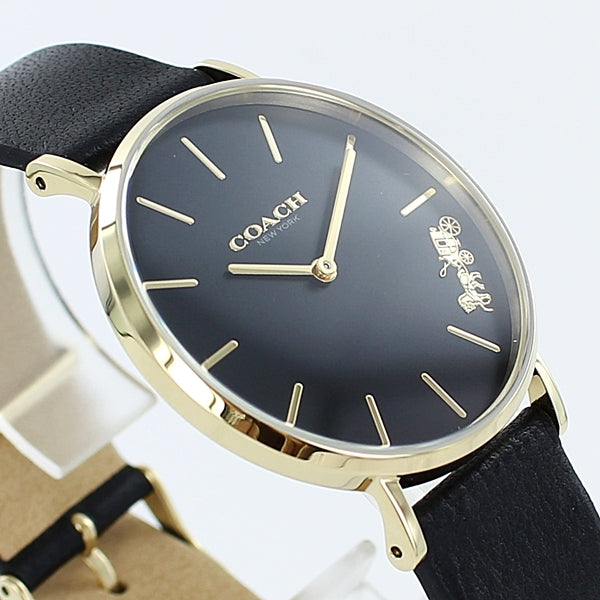 Coach Perry Black Dial Black Leather Strap Watch for Women - 14503333-C Buy Now By Coach