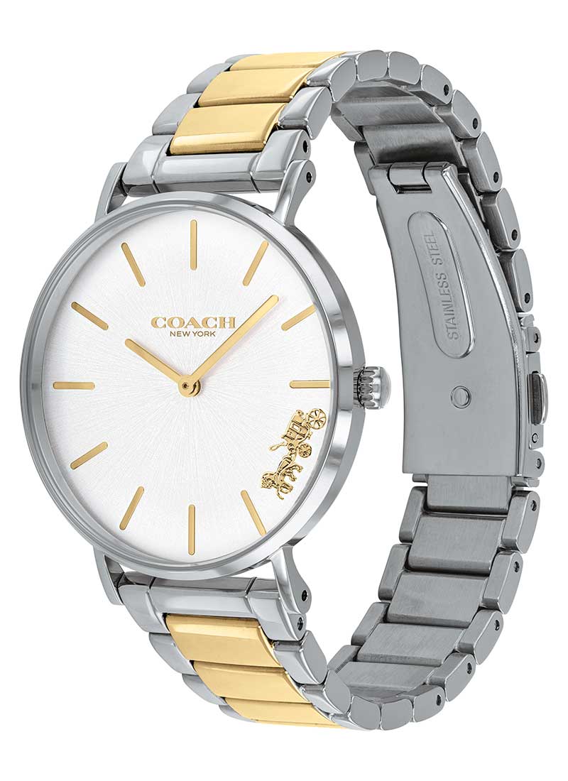 Coach Perry Silver Dial Two Tone Steel Strap Watch for Women - 14503347 Buy Now By Coach