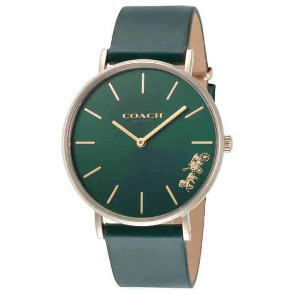Coach Perry Green Dial Green Leather Strap Watch for Women - 14503383-C Buy Now By Coach