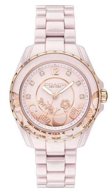 Coach Preston Pink Dial Pink Steel Strap Watch for Women - 14503465 Buy Now By Coach