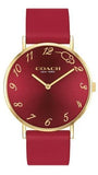 Coach Perry Red Dial Red Leather Strap Watch for Women - 14503486