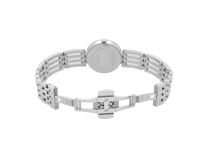 Movado Esperanza 63 Diamonds Black Dial Silver Steel Strap Watch For Women - 0607052 Buy Now By Movado