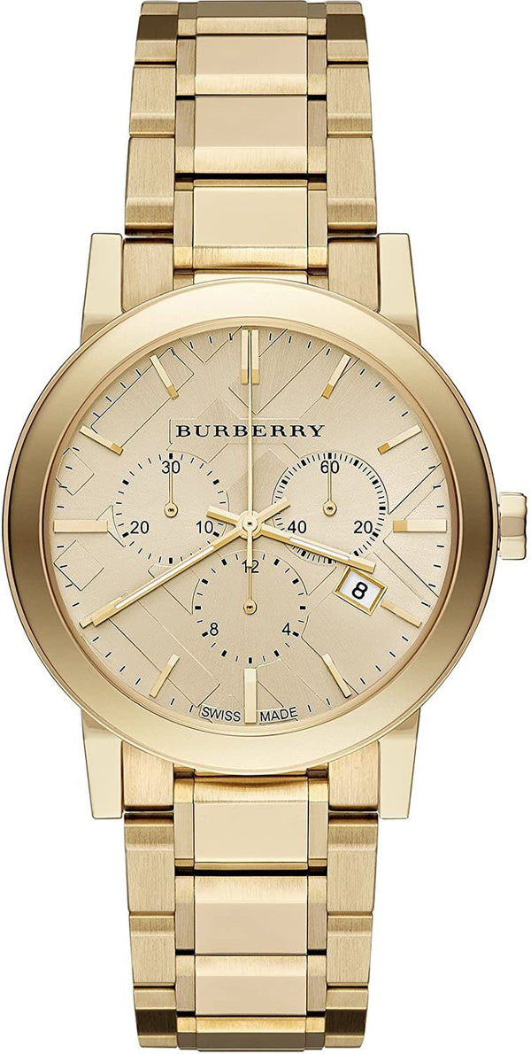 Shop Burberry The City Gold Dial Gold Steel Strap Watch for Women - BU9753 in USA