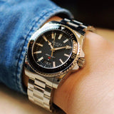 Shop Gucci Dive Quartz Black Dial Silver Steel Strap Watch For Men - YA136301 in USA