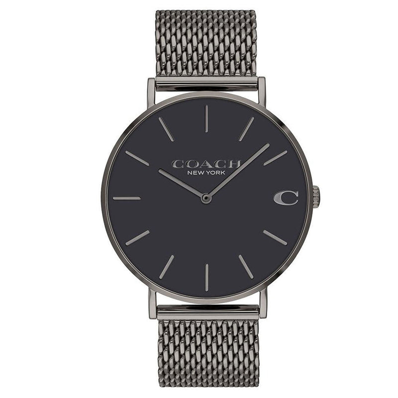 Coach Charles Black Dial Grey Mesh Bracelet Watch for Men - 14602145 Buy Now By Coach