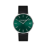 Coach Charles Green Dial Black Leather Strap Watch for Men - 14602436 Buy Now By Coach