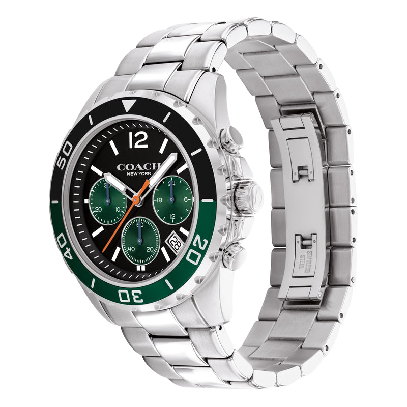 Coach Kent Green Dial Silver Steel Strap Watch for Men - 14602557 Buy Now By Coach