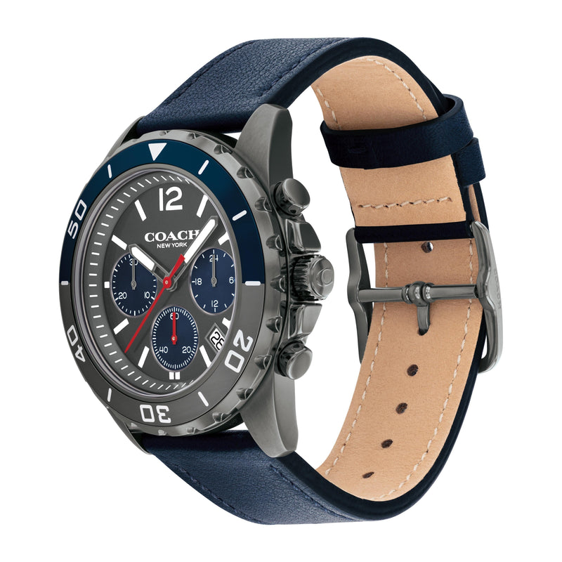 Coach Kent Grey Dial Blue Leather Strap Watch for Men - 14602558 Buy Now By Coach