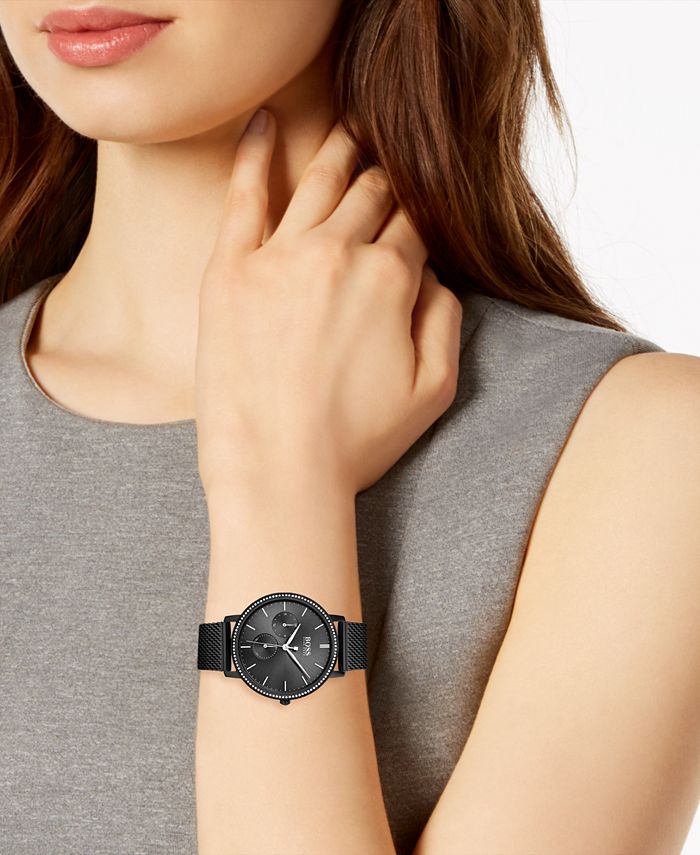Hugo Boss Infinity Black Dial Black Mesh Bracelet Watch for Women -1502521 Buy Now By Hugo Boss
