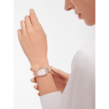Bvlgari Serpenti Seduttori Diamonds Silver Dial Rose Gold Steel Strap Watch for Women - SERPENTI103146