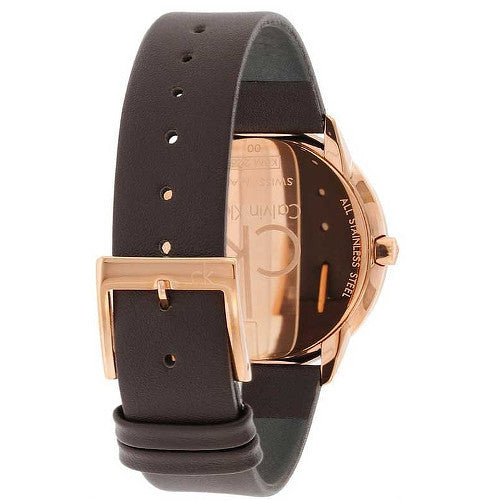 Calvin Klein Minimal White Dial Brown Leather Strap Watch for Men - K3M216G6 Buy Now By Calvin Klein