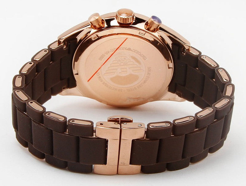 Emporio Armani Sportivo Chronograph Brown Dial Brown Silicone Strap Watch For Men - AR5891 Buy Now By Emporio Armani