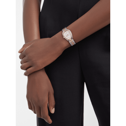 Bvlgari Serpenti Seduttori Diamonds Silver Dial Two Tone Steel Strap Watch for Women - SERPENTI103274