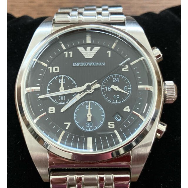 Emporio Armani Franco Black Dial Silver Steel Strap Watch For Men - AR0373 Buy Now By Emporio Armani