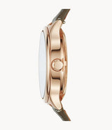 Fossil Suitor Mechanical Grey Dial Grey Leather Strap Watch for Women - BQ3265 Buy Now By Fossil