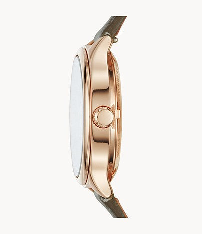 Fossil Suitor Mechanical Grey Dial Grey Leather Strap Watch for Women - BQ3265 Buy Now By Fossil