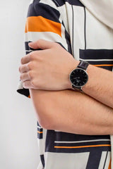Daniel Wellington Classic Sheffield Black Dial Black Leather Strap Watch For Women - DW00100145 Buy Now By Daniel Wellington