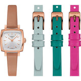 Shop Tissot T Lady Lovely Square White Dial Pink Leather Strap Watch For Women - T058.109.36.031.00 in USA