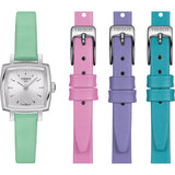 Tissot T Lady Lovely Square Silver Dial Light Green Leather Strap Watch for Women - T058.109.16.031.01 Buy Now By Tissot