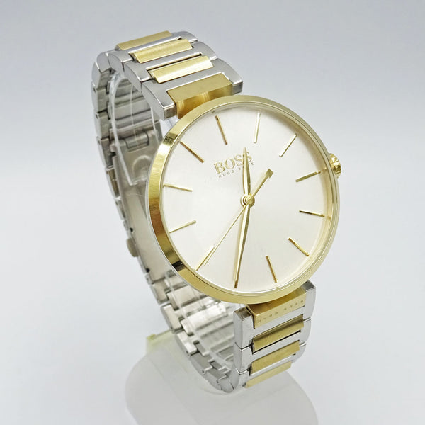 Shop Hugo Boss Allusion Quartz Silver Dial Two Tone Steel Strap Watch For Women - 1502417 in USA