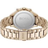 Hugo Boss Hera Chronograph Blue Dial Gold Steel Strap Watch for Women - 1502566
