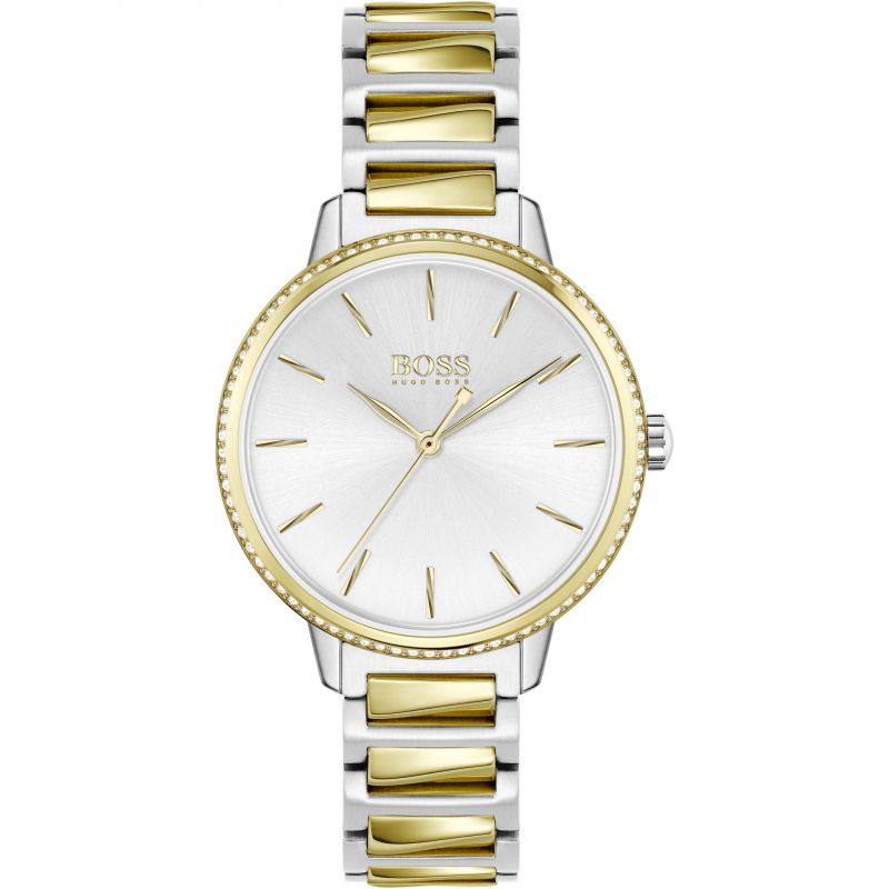 Hugo Boss Signature Silver Dial Two Tone Steel Strap Watch for Women - 1502568 Buy Now By Hugo Boss