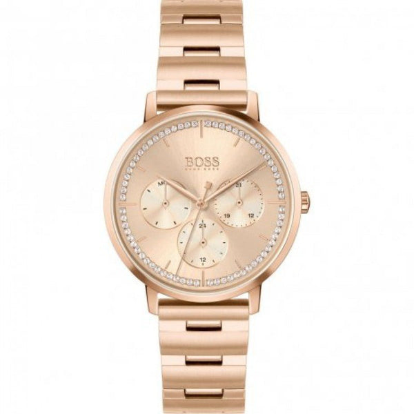 Shop Hugo Boss Prima Gold Dial Gold Steel Strap Watch for Women - 1502571 in USA