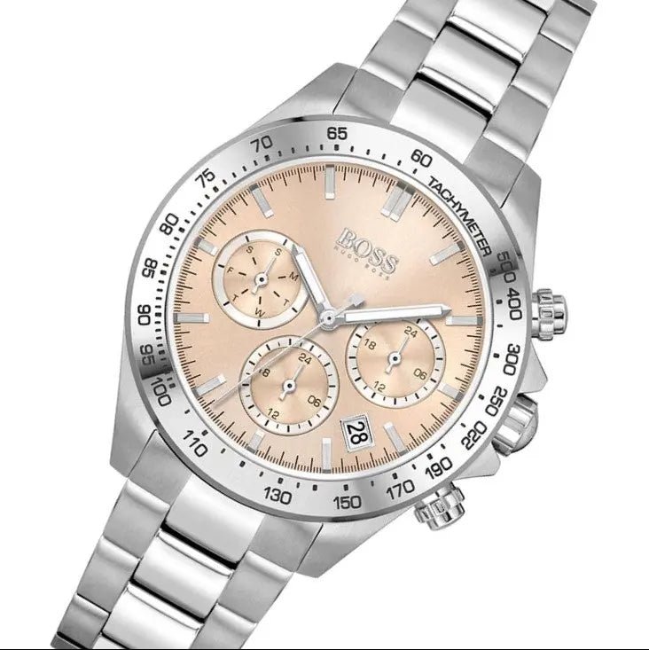 Hugo Boss Novia Pink Dial Silver Steel Strap Watch for Women - 1502615 Buy Now By Hugo Boss